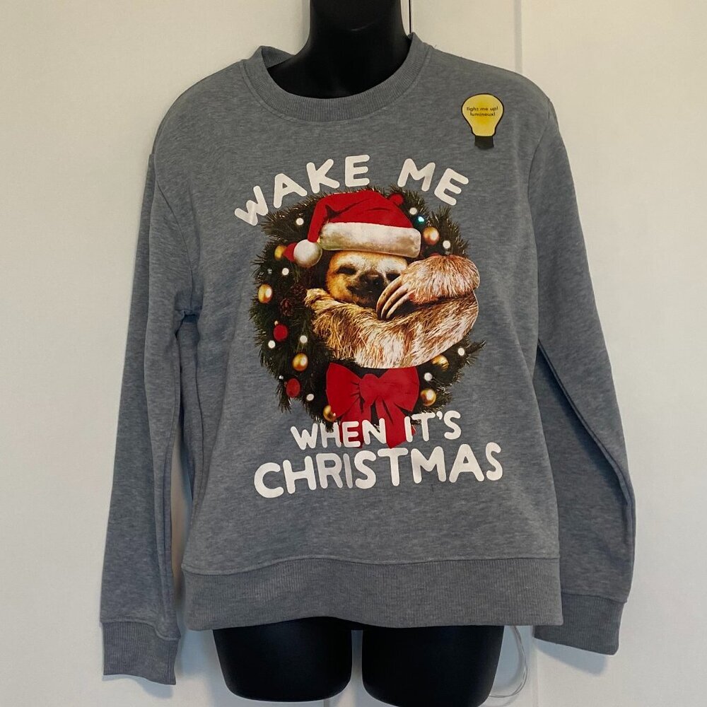 NWOT Light up Sloth‎ Christmas Sweater Women's Size Medium